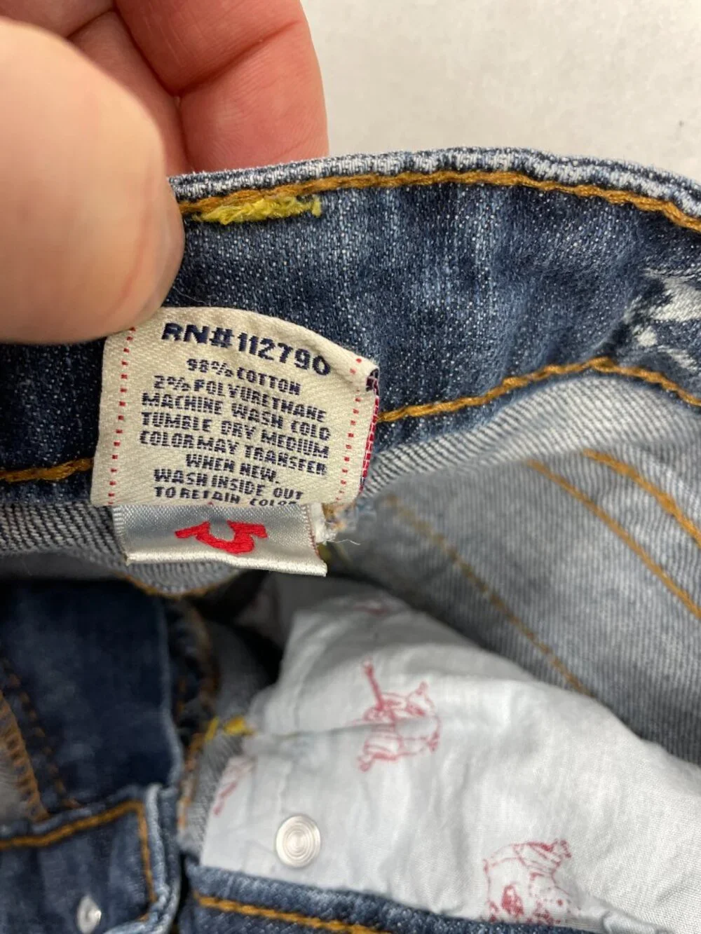 True Religion Joey Big T Flare Leg Blue Jeans USA Made Vintage 28 Women's 28x31 - Picture 6 of 13